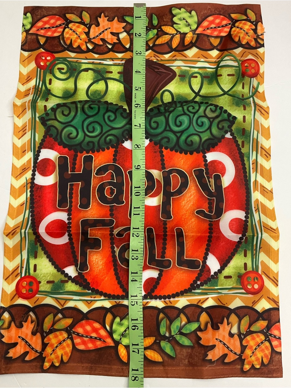 🌼4/$10🌼 NWOT Happy Fall Pumpkin Nylon Garden Flag 18” x 12” - Picture 3 of 4